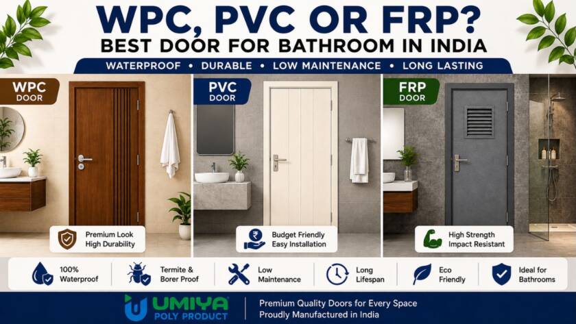 WPC vs PVC vs FRP bathroom door comparison for Indian homes