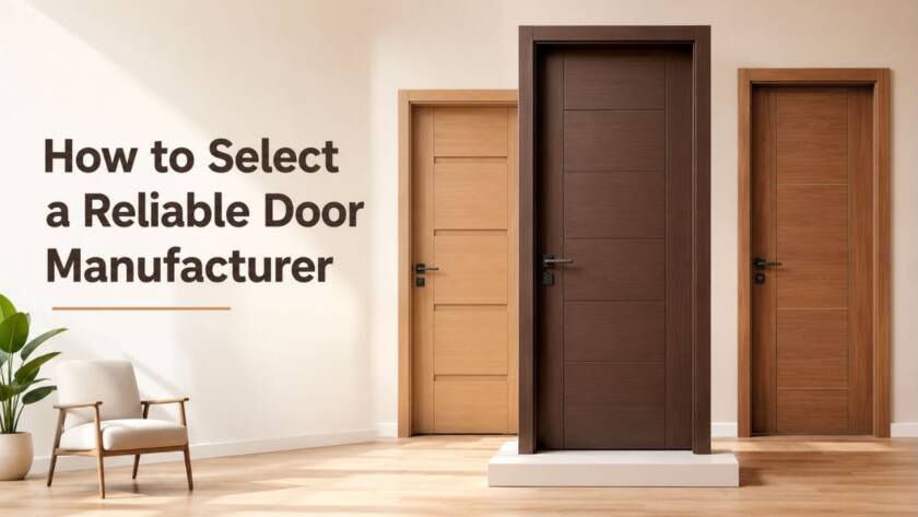 Modern WPC doors showcasing how to select a reliable door manufacturer in Gujarat for residential and commercial projects.