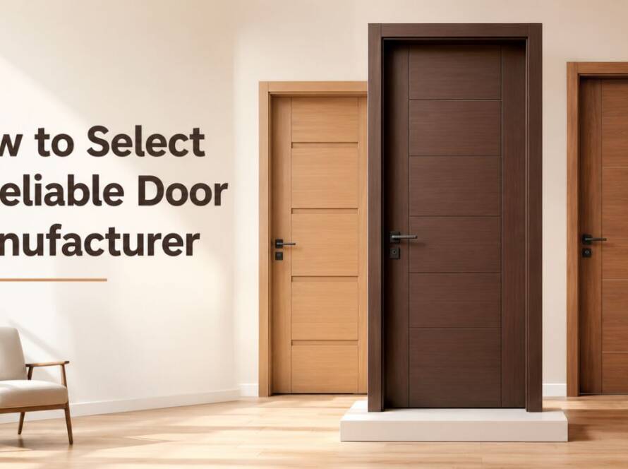 Modern WPC doors showcasing how to select a reliable door manufacturer in Gujarat for residential and commercial projects.