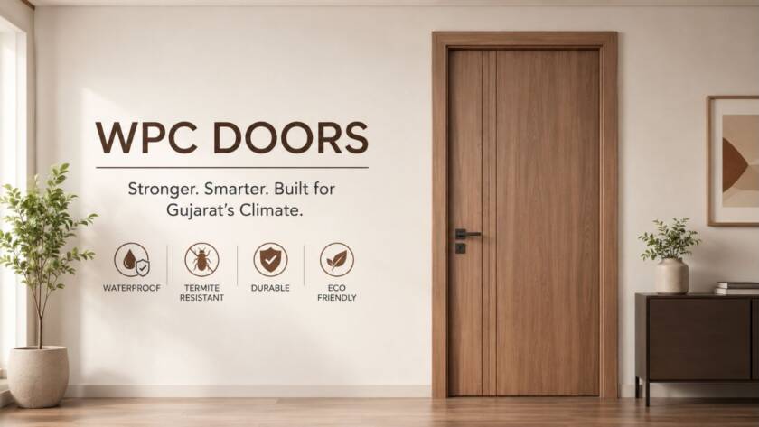 Modern WPC Doors designed for Gujarat's climate with waterproof, termite-resistant, and durable performance for homes and commercial spaces.