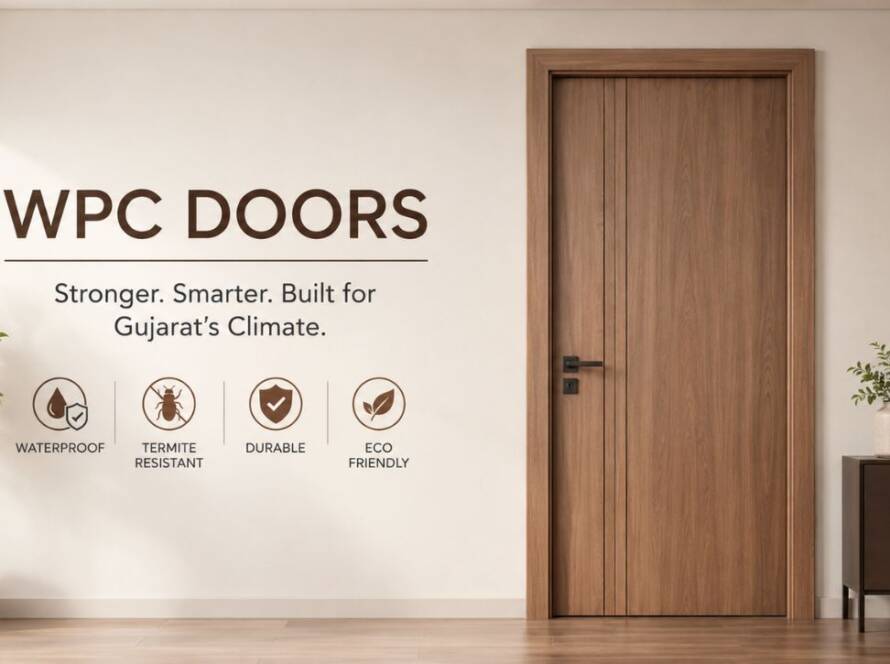 Modern WPC Doors designed for Gujarat's climate with waterproof, termite-resistant, and durable performance for homes and commercial spaces.