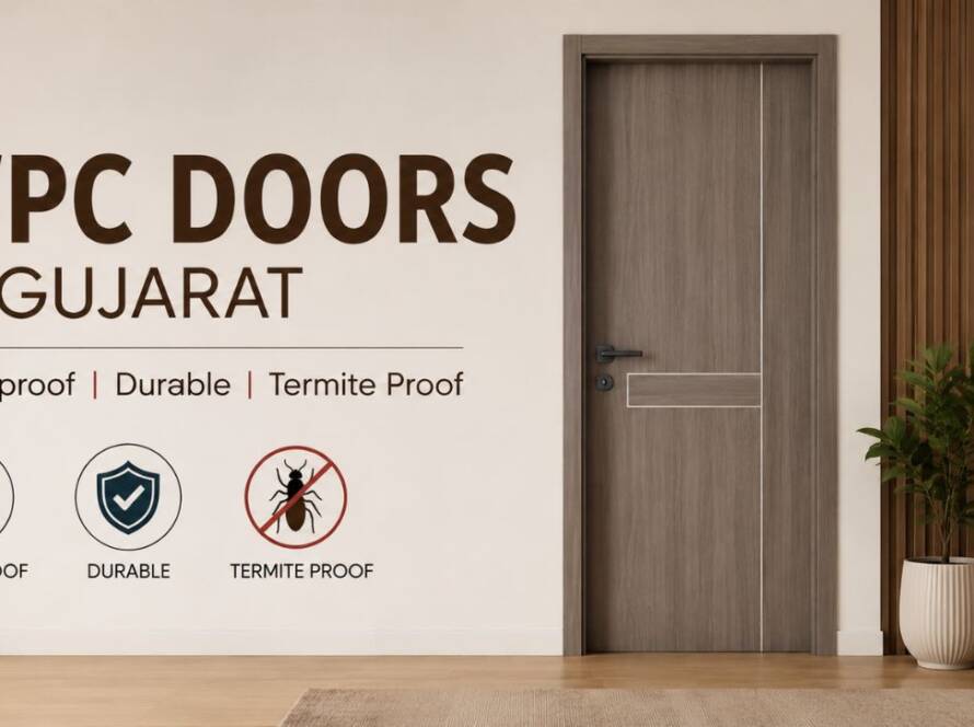 WPC doors in Gujarat with waterproof, durable and modern door design