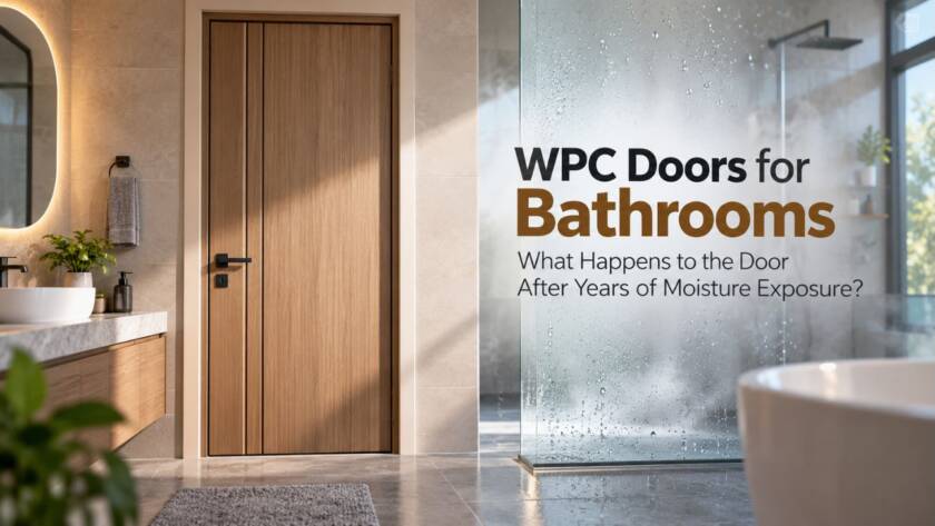 WPC bathroom door designed for moisture-prone areas in Gujarat