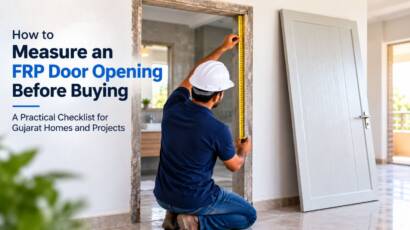 Measuring FRP door opening before buying for homes and projects in Gujarat