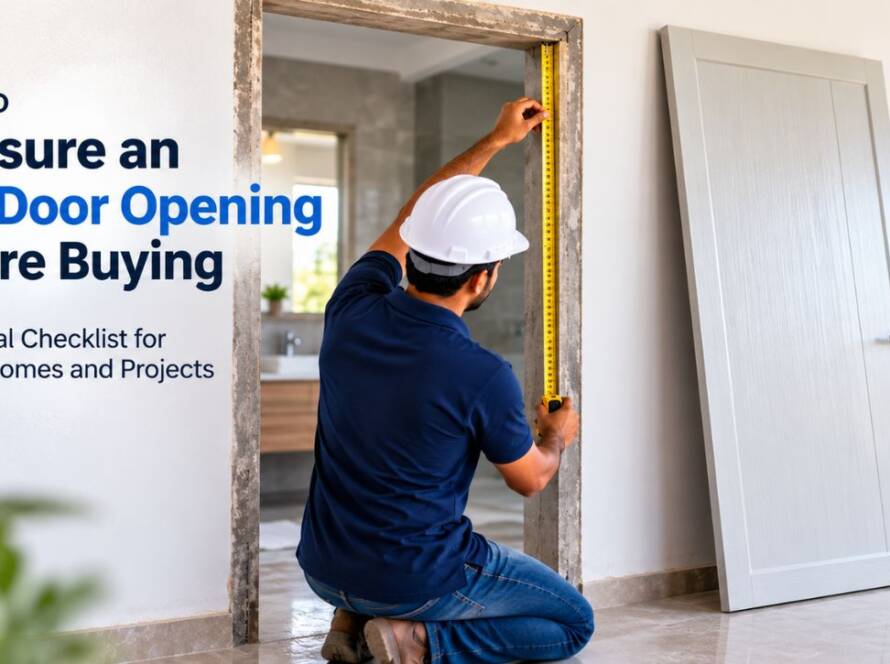 Measuring FRP door opening before buying for homes and projects in Gujarat