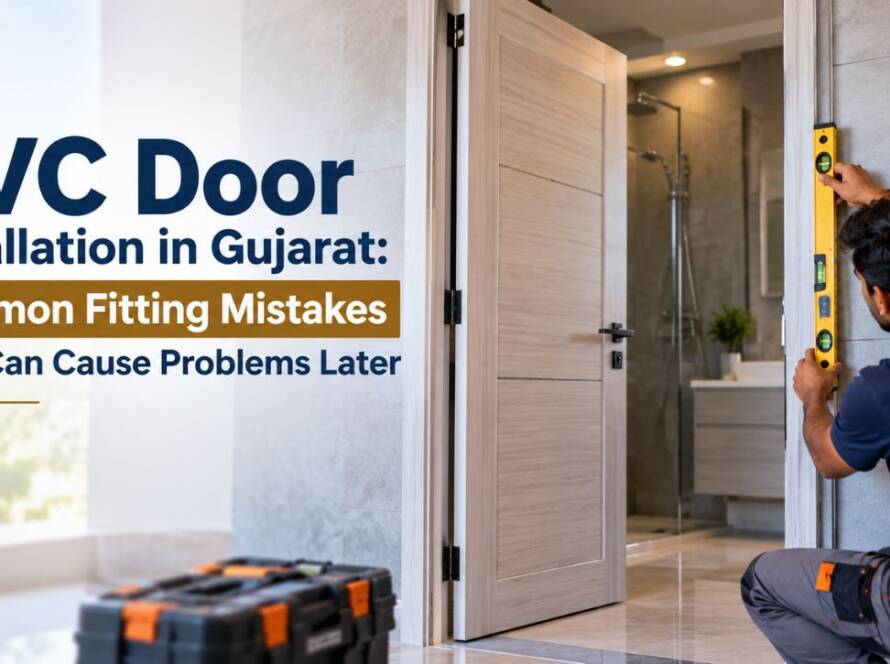 PVC door installation in Gujarat showing proper door frame alignment and common fitting mistakes